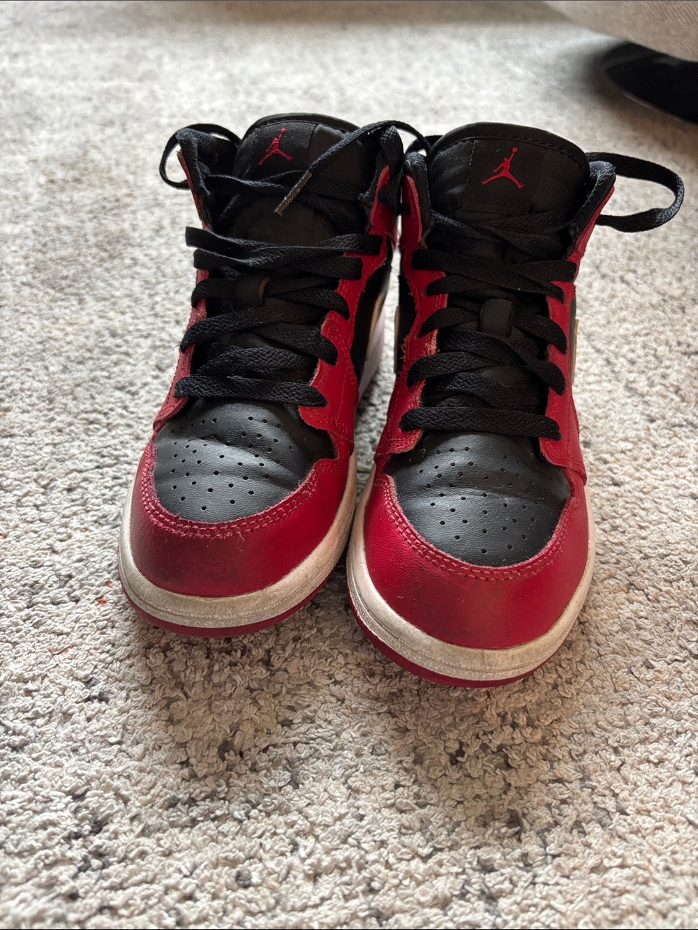 Nike Kids Red and Black High-Top Sneakers